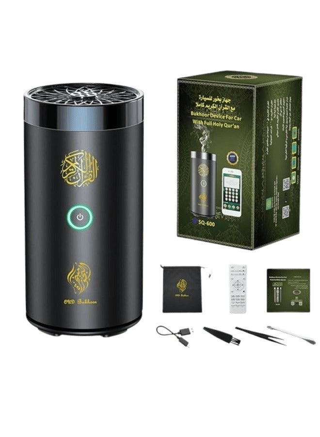 بخور العود 2 في 1 مبخرة كهربائية مع مكبر صوت للقرآن الكريم، جهاز تحكم عن بعد، مبخرة بخور معطر للسيارة والمكتب والمنزل وغرفة النوم وغرفة المعيشة والدراسة، SQ-600 - Image 1